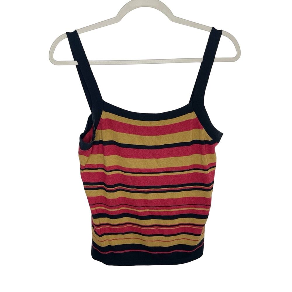 RENA ROWAN Y2K Striped Sleeveless Tank Top Size Small